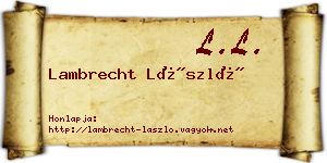 Lambrecht László névjegykártya