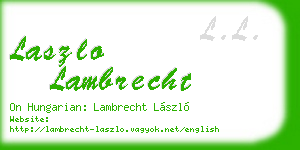 laszlo lambrecht business card